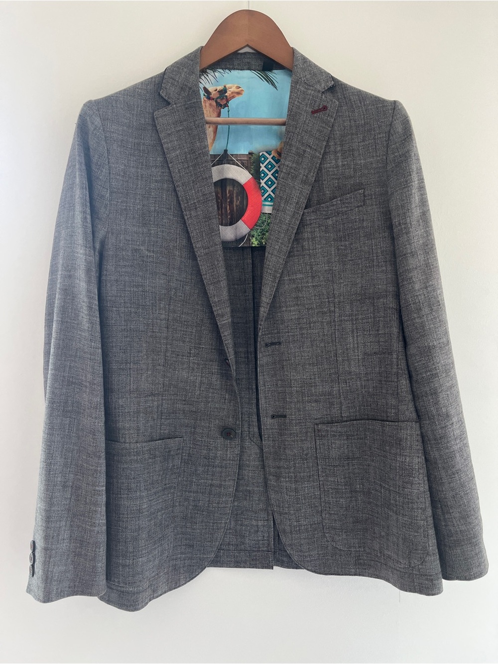 Ted Baker Gray Textured Sport Coat - Modern Tailored Blazer